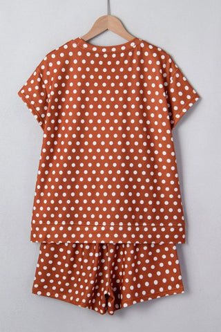 Marian Polka Dot Short Sleeve Two Piece Sets