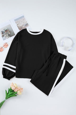 Veronica Stripe Drawstring Two Piece Sets