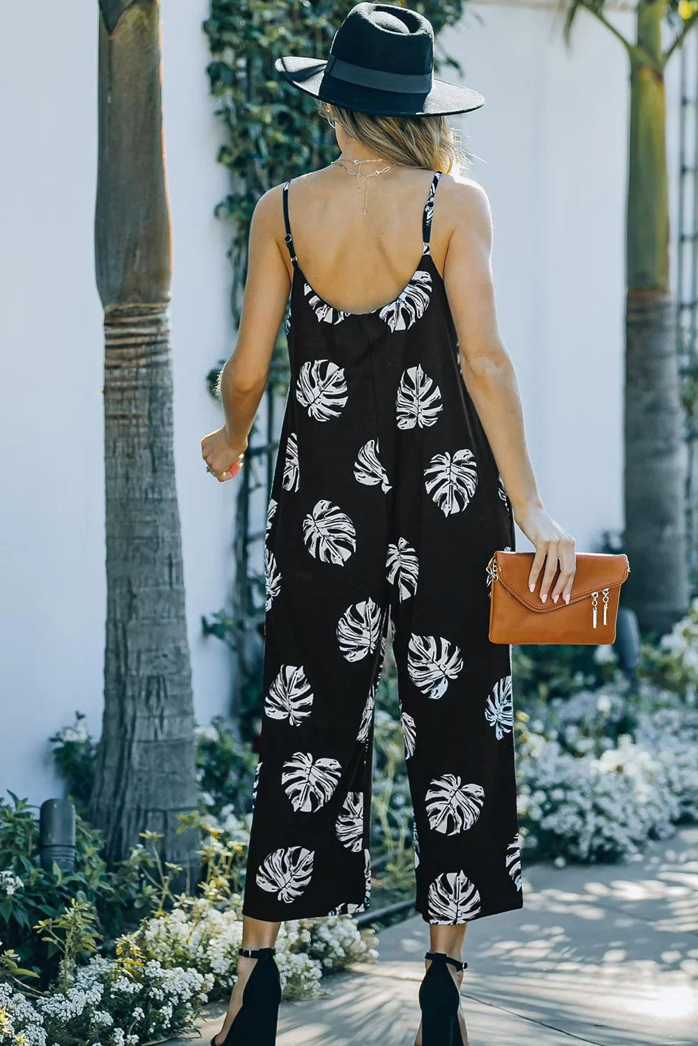 Fabiana Botanical Print Spaghetti Strap Cropped Jumpsuits - Vestir en Moda