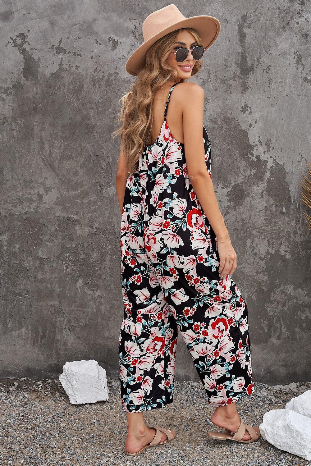 Fabiana Botanical Print Spaghetti Strap Cropped Jumpsuits - Vestir en Moda