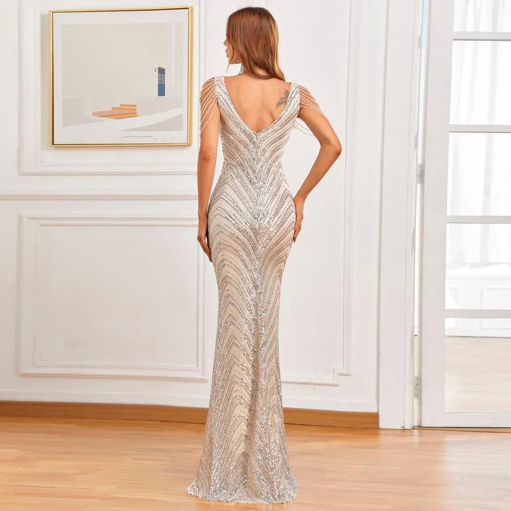 Fabiola Women Beading Long Prom Dresses - Vestir en Moda