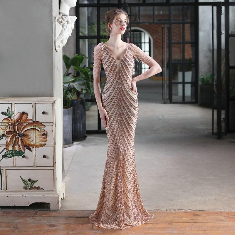 Fabiola Women Beading Long Prom Dresses - Vestir en Moda