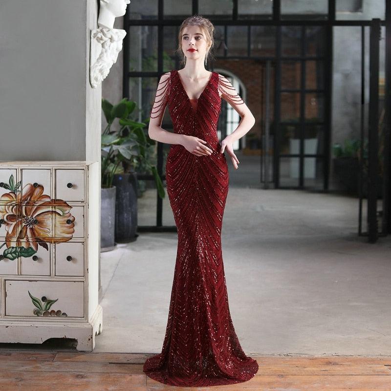 Fabiola Women Beading Long Prom Dresses - Vestir en Moda