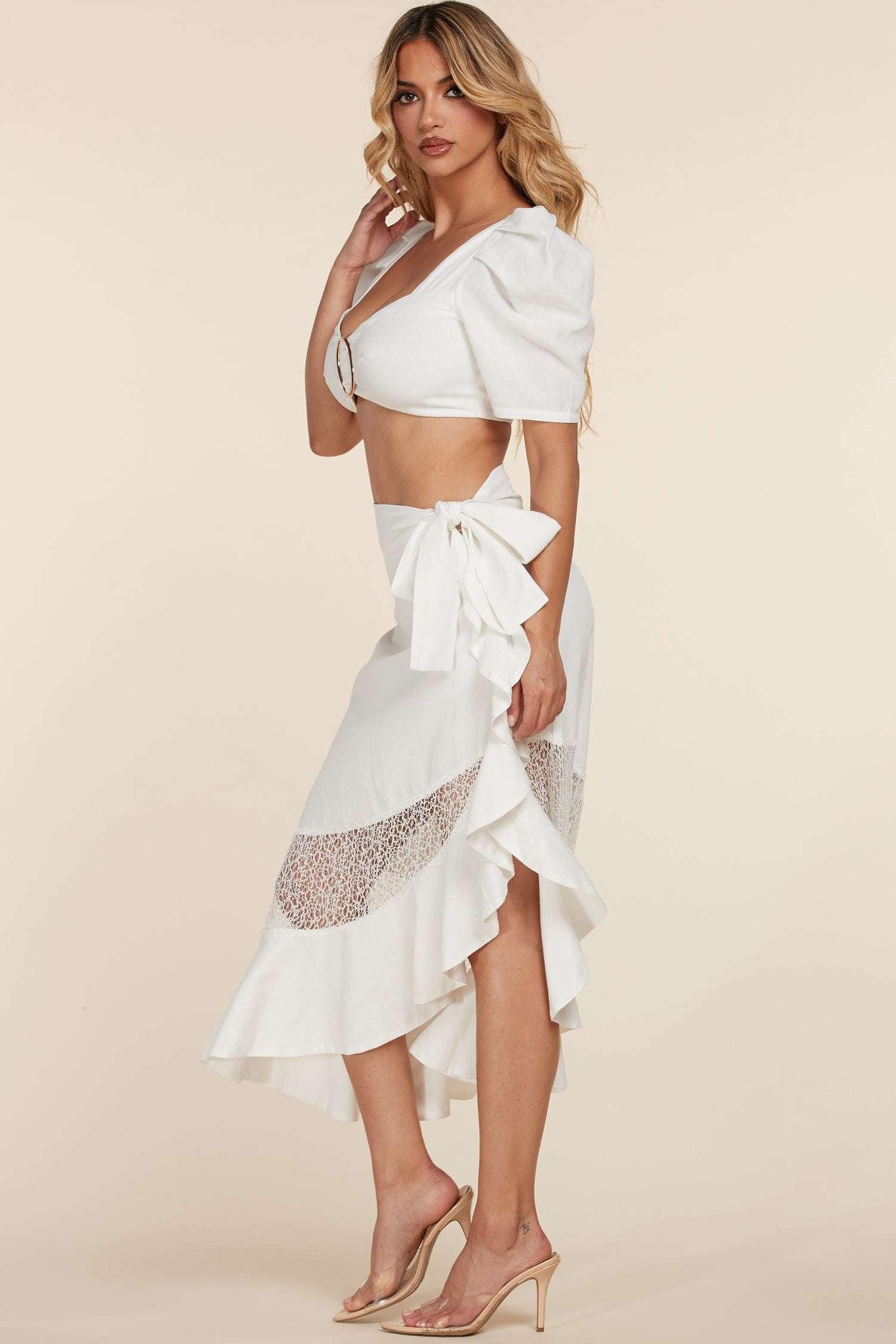 Fasheabe Cropped Two Pieces Midi Stunnin Eyes Catching Sets