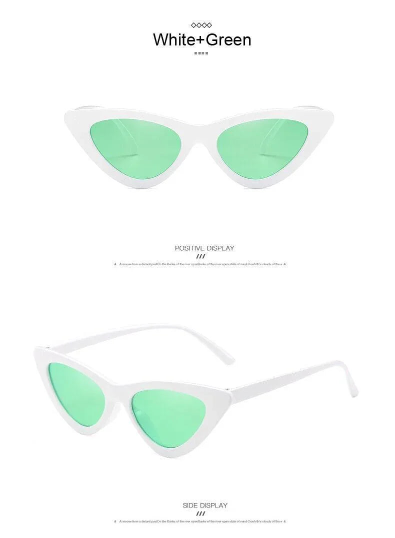 Fashion Cat Eye Woman Designer Vintage Retro Triangular SunGlasses - Vestir en Moda