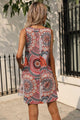 Fatima Casual Printed Round Neck Sleeveless Dress with Pockets - Vestir en Moda