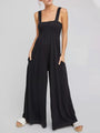 Fausta Women Square Neck Casual Slim Pleated Jumpsuits - Vestir en Moda