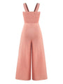 Fausta Women Square Neck Casual Slim Pleated Jumpsuits - Vestir en Moda