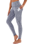 Cropped High-Waisted Yoga Pants with Diagonal Pockets