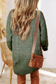 Candy Mist Green Cable Knit Drop Shoulder Loose Fit Sweater Dress