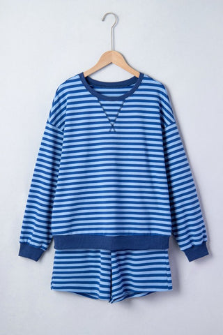 Amira Stripe Long Sleeve Pullover Two Piece Sets