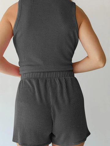 Diana Round Neck Sleeveless Two Piece Sets