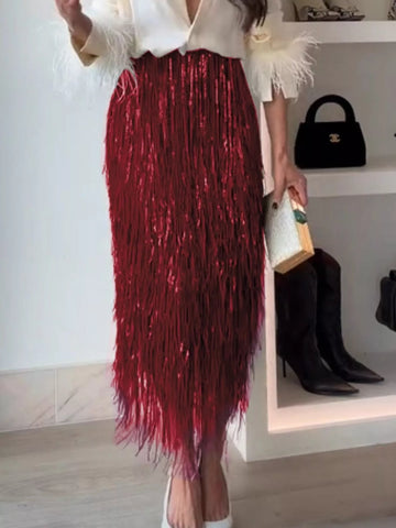 Amanda Fringe Long Sleeve Two Piece Sets