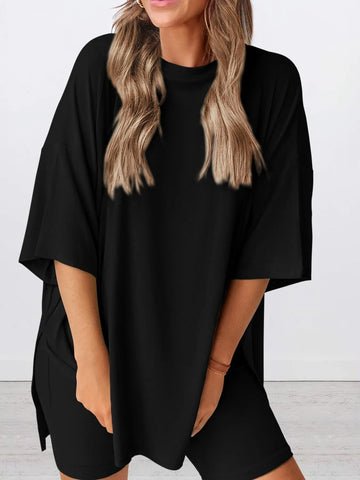 Dinora Full Size Oversized Round Neck Two Piece Sets