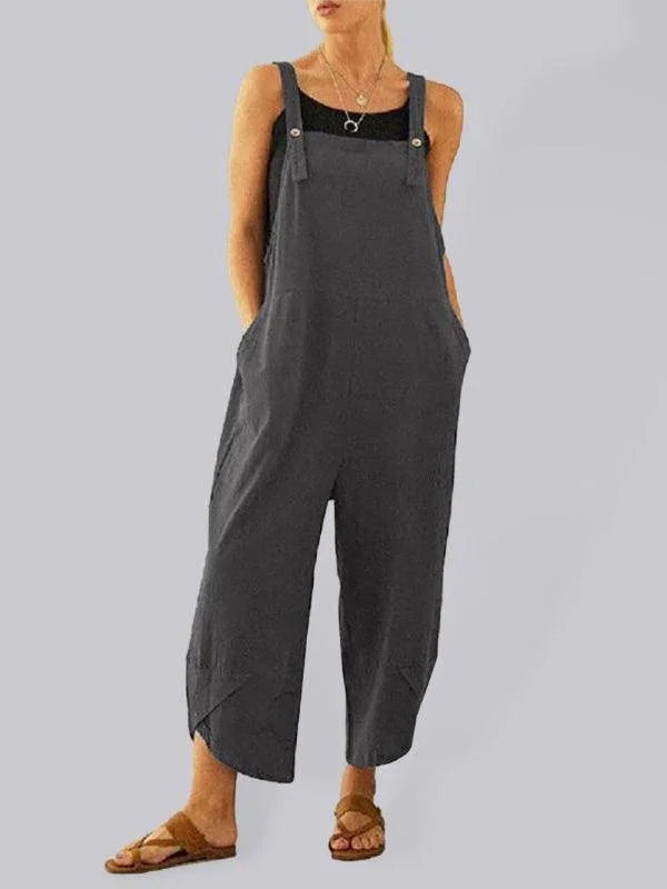 Federica Women Solid Color Casual Button Jumpsuits - Vestir en Moda
