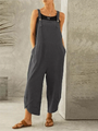 Federica Women Solid Color Casual Button Jumpsuits - Vestir en Moda