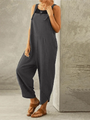 Federica Women Solid Color Casual Button Jumpsuits - Vestir en Moda