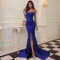 Fernanda Sexy Fishtail Solid Color Wrap Party Evening Dresses - Vestir en Moda