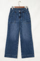 Stacey Ashleigh Blue Cropped High Rise Wide Leg Jeans