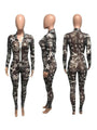 Fifa Mesh Messy Printed Sexy Jumpsuits Women - Vestir en Moda