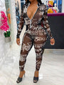 Fifa Mesh Messy Printed Sexy Jumpsuits Women - Vestir en Moda