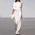 Fior Elegant Woman Female Sleeveless Wide Leg Jumpsuits - Vestir en Moda