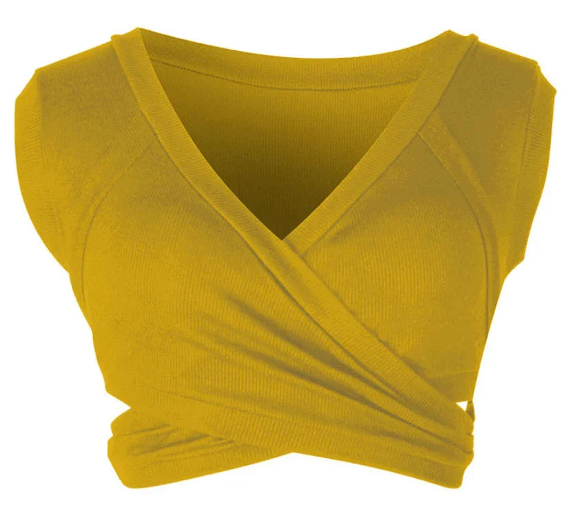 Flor Sleeveless Lace-up cropped Short Vest Bottoming Top - Vestir en Moda
