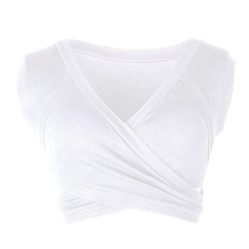 Flor Sleeveless Lace-up cropped Short Vest Bottoming Top - Vestir en Moda