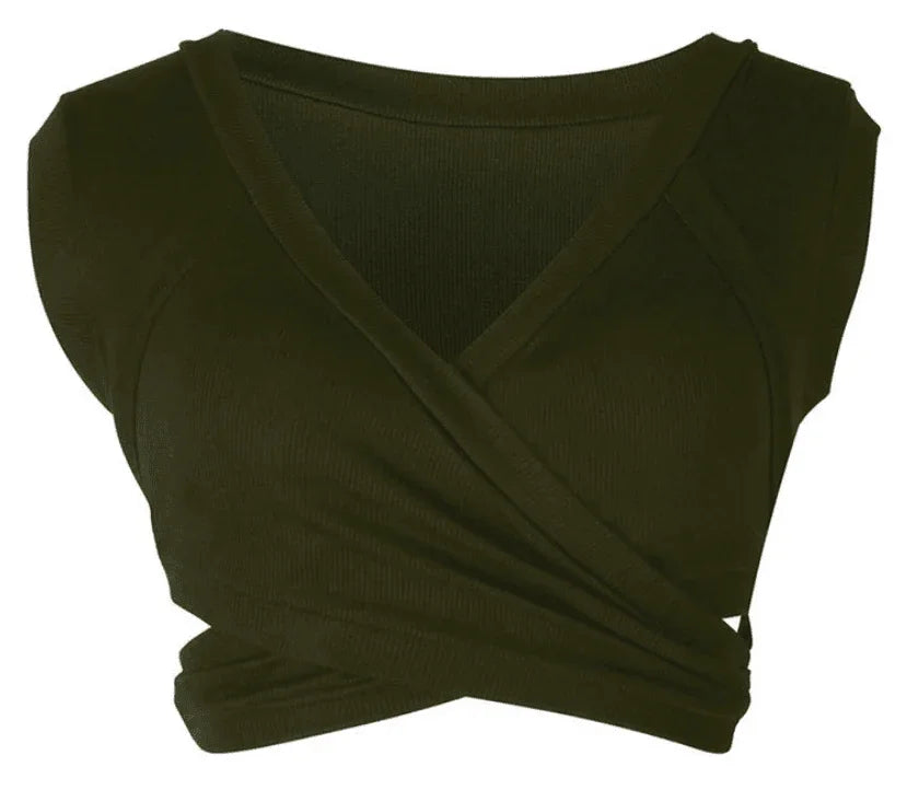 Flor Sleeveless Lace-up cropped Short Vest Bottoming Top - Vestir en Moda