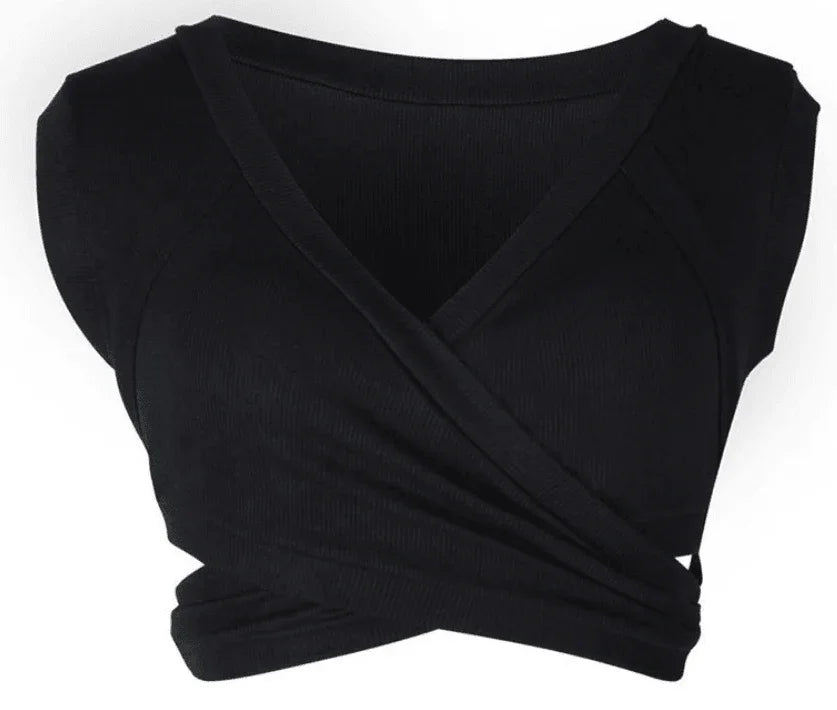 Flor Sleeveless Lace-up cropped Short Vest Bottoming Top - Vestir en Moda