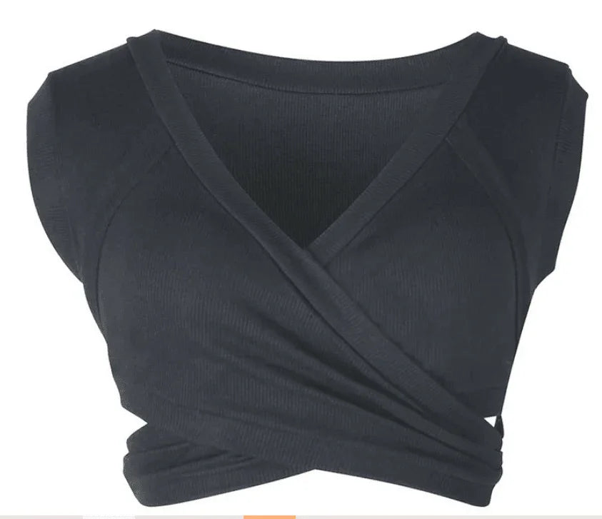 Flor Sleeveless Lace-up cropped Short Vest Bottoming Top - Vestir en Moda