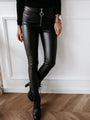Florence Explosive Sexy PU Leather Plain Pants - Vestir en Moda
