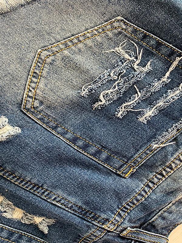 Francesca American Flag Fringe Star Printed Jean Shorts - Vestir en Moda