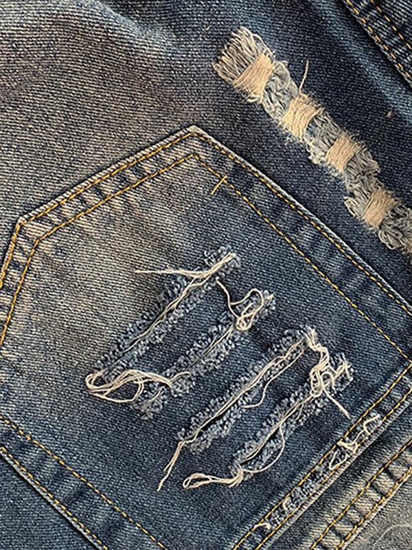 Francesca American Flag Fringe Star Printed Jean Shorts - Vestir en Moda