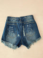 Francesca American Flag Fringe Star Printed Jean Shorts - Vestir en Moda