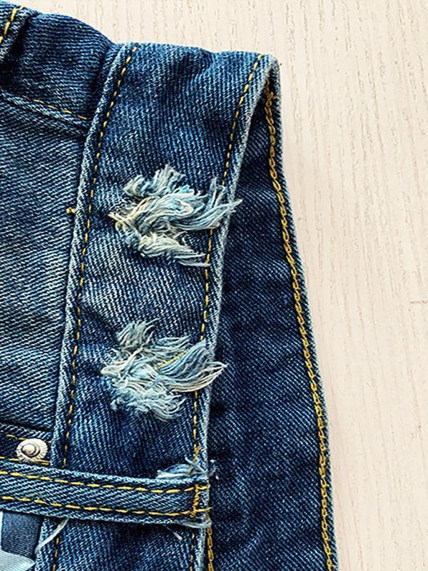 Francesca American Flag Fringe Star Printed Jean Shorts - Vestir en Moda