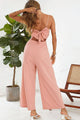 Fridda Cutout Spaghetti Strap Tie Back Wide Leg Jumpsuits - Vestir en Moda