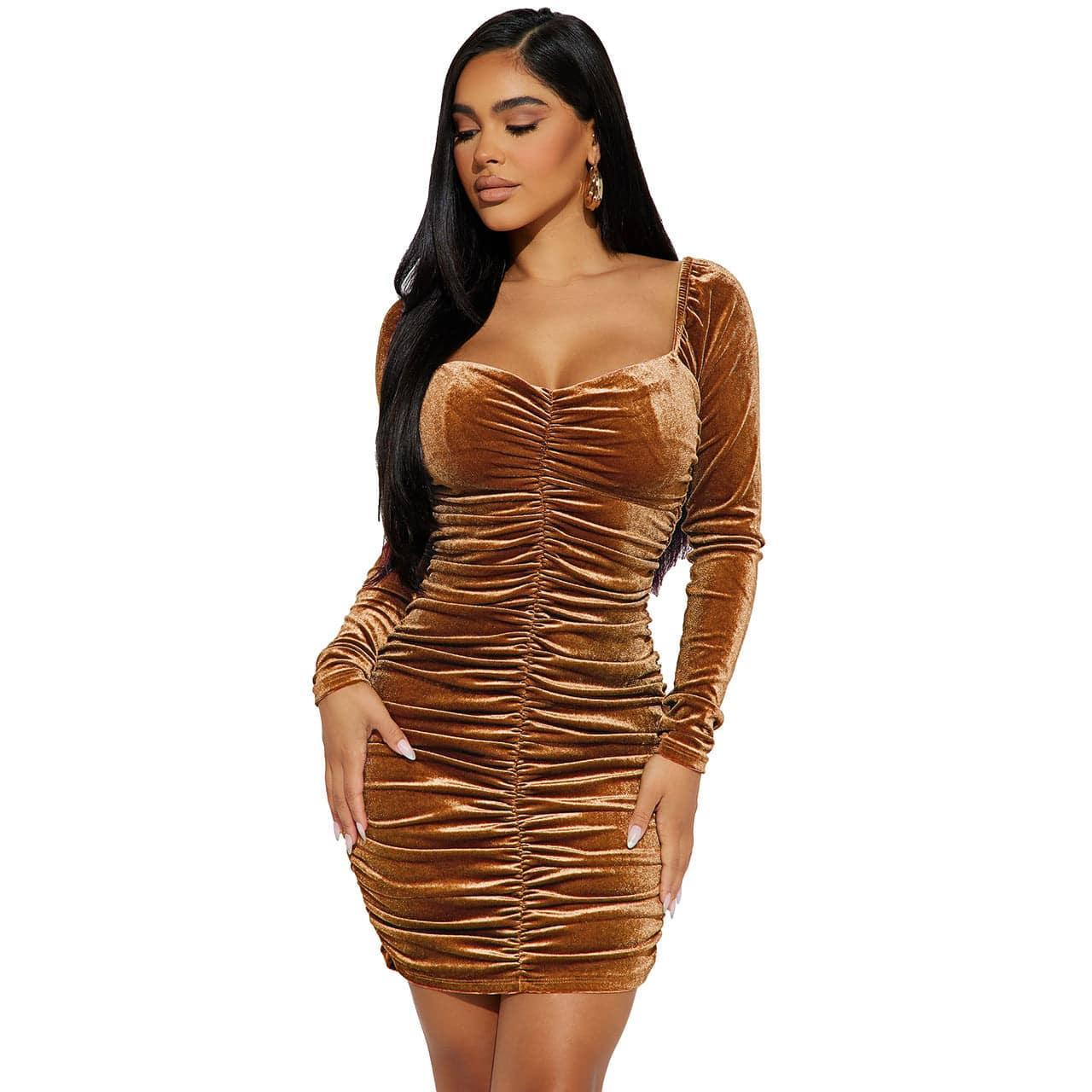 Fridda Women Clothing Autumn Winter Off Shoulder Sexy Dresses - Vestir en Moda