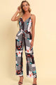 Gala Printed Spaghetti Strap Tied Jumpsuits - Vestir en Moda