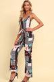 Gala Printed Spaghetti Strap Tied Jumpsuits - Vestir en Moda