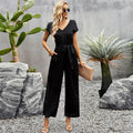 Gala Solid Color Jumpsuits Women Summer Office Loose Wide - Vestir en Moda