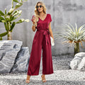 Gala Solid Color Jumpsuits Women Summer Office Loose Wide - Vestir en Moda