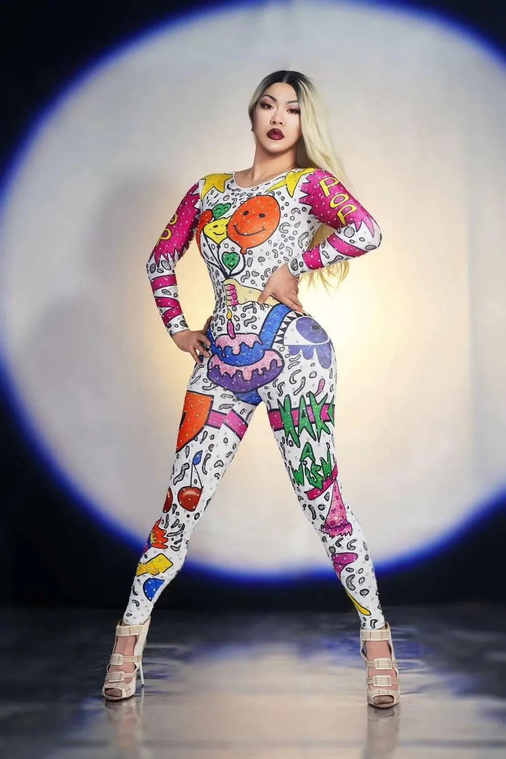 Galia Women Sexy Cartoon Doodle Jumpsuits - Vestir en Moda