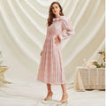 Gia Bazaar Fall French Sweet Lace Collar Long Sleeve Dress - Vestir en Moda