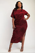 Gia Plus Size Lurex Knit Short Sleeve Elegant Matching Sets