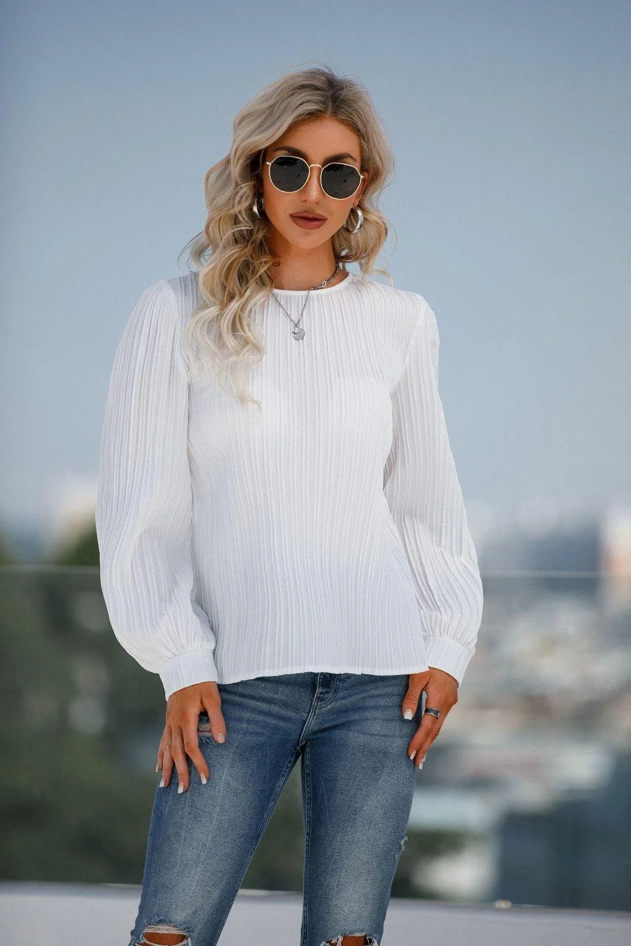 Gianna Autumn Long Sleeve round Neck Blouse - Vestir en Moda