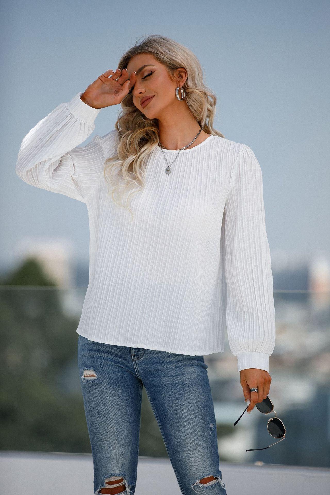 Gianna Autumn Long Sleeve round Neck Blouse - Vestir en Moda