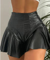 Gigi Leather Ruffled Small Leather Pants Skirt - Vestir en Moda