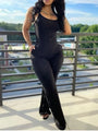 Ginnet Women Solid Straps Wide Leg Sleeveless Sexy Jumpsuits - Vestir en Moda