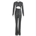 Giorgia Autumn Winter cropped Hollow two pieces Set - Vestir en Moda
